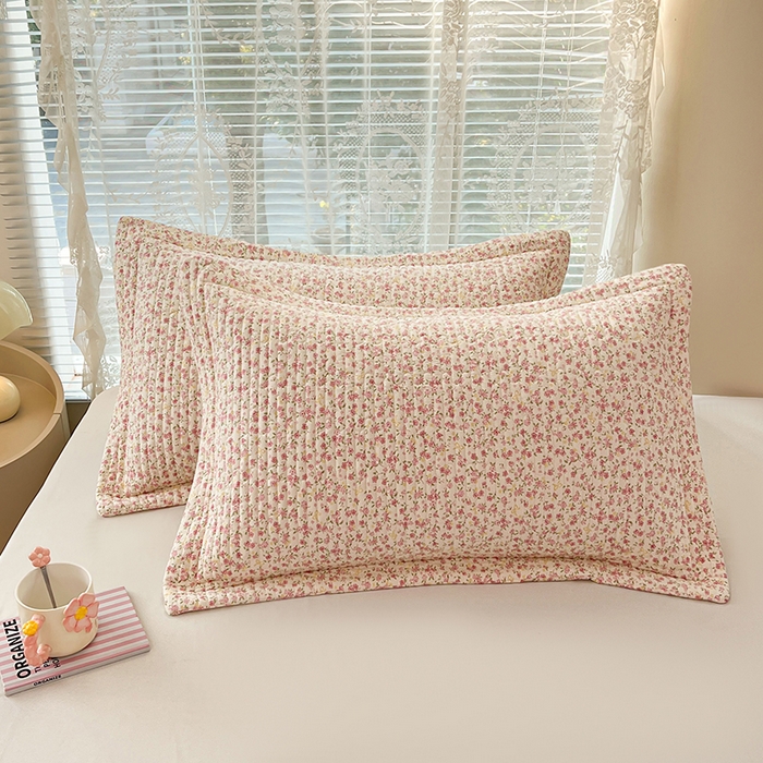 91家纺网 家纺一手货源 找家纺 梦舒羽 2025新款A类云朵棉夹棉枕套宿舍单人一只装枕芯内胆套-单人枕套 芊芊花海（压线夹棉）