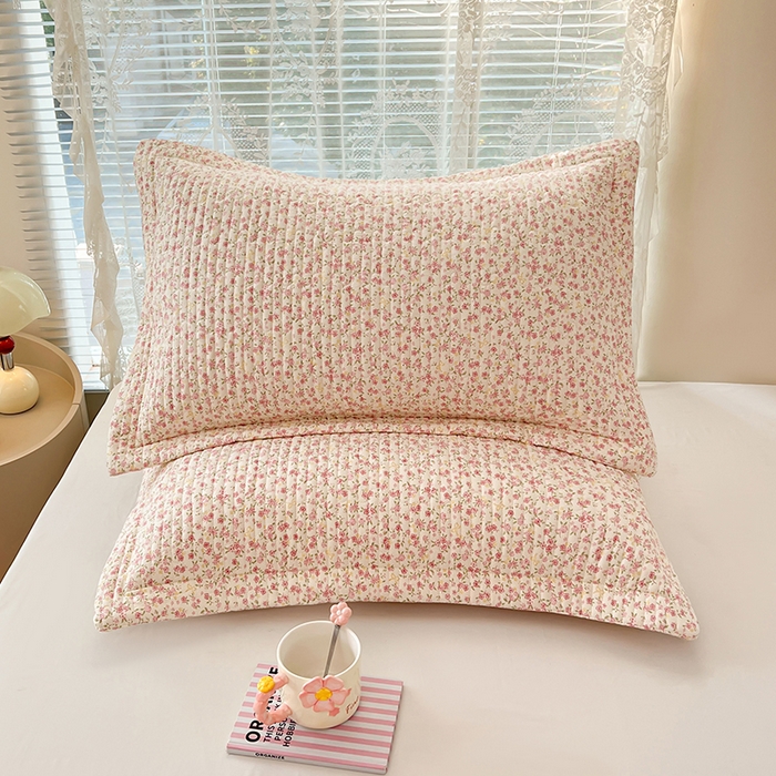 91家纺网 家纺一手货源 找家纺 梦舒羽 2025新款A类云朵棉夹棉枕套宿舍单人一只装枕芯内胆套-单人枕套 芊芊花海（压线夹棉）