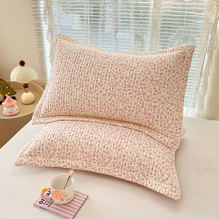 91家纺网 家纺一手货源 找家纺 梦舒羽 2025新款A类云朵棉夹棉枕套宿舍单人一只装枕芯内胆套-单人枕套 芊芊花海（压线夹棉）