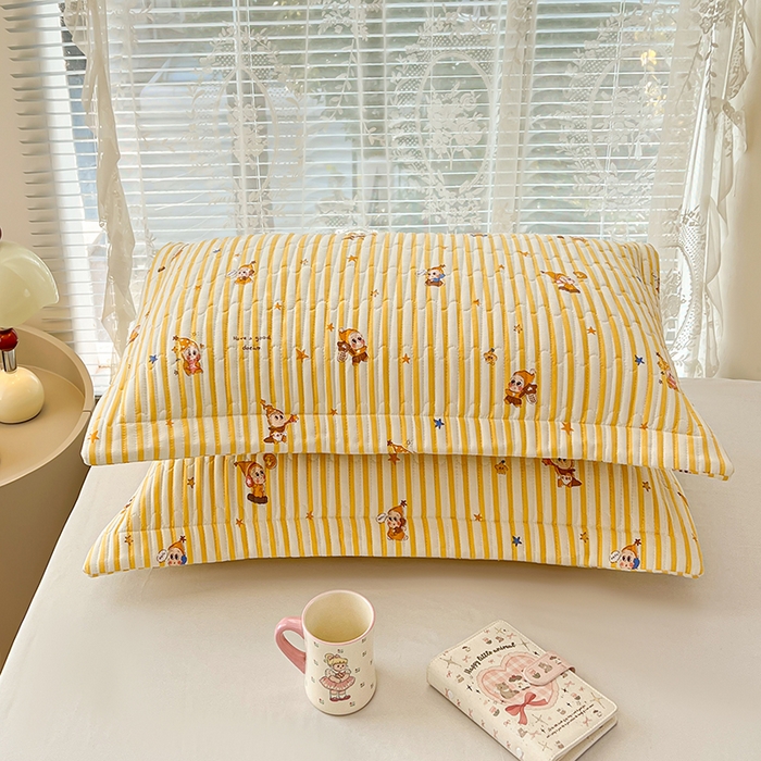 91家纺网 家纺一手货源 找家纺 梦舒羽 2025新款A类云朵棉夹棉枕套宿舍单人一只装枕芯内胆套-单人枕套 小星愿（压线夹棉）