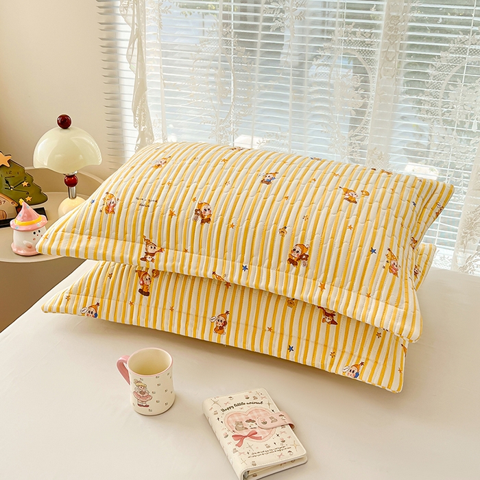 91家纺网 家纺一手货源 找家纺 梦舒羽 2025新款A类云朵棉夹棉枕套宿舍单人一只装枕芯内胆套-单人枕套 小星愿（压线夹棉）