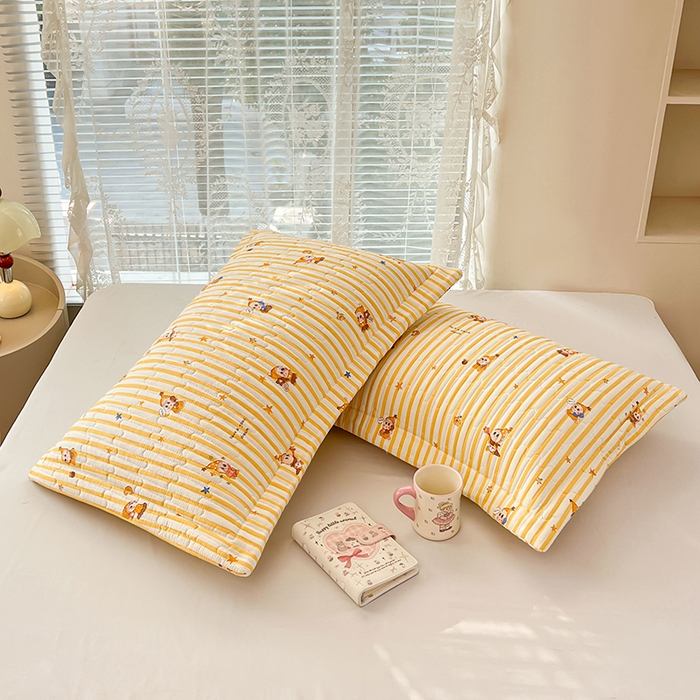 91家纺网 家纺一手货源 找家纺 梦舒羽 2025新款A类云朵棉夹棉枕套宿舍单人一只装枕芯内胆套-单人枕套 小星愿（压线夹棉）