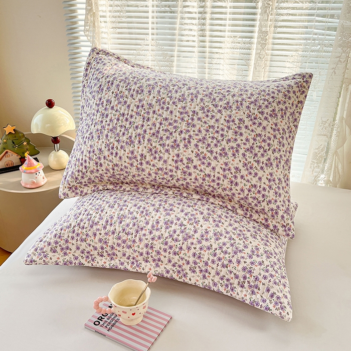 91家纺网 家纺一手货源 找家纺 梦舒羽 2025新款A类云朵棉夹棉枕套宿舍单人一只装枕芯内胆套-单人枕套 紫韵星野（压线夹棉）