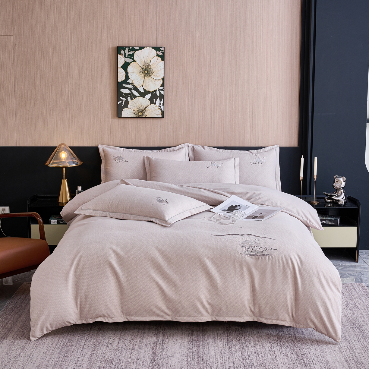 91家纺网 家纺一手货源 找家纺 （总）喜四方 2026年新款加厚全棉印花加绣花四件套