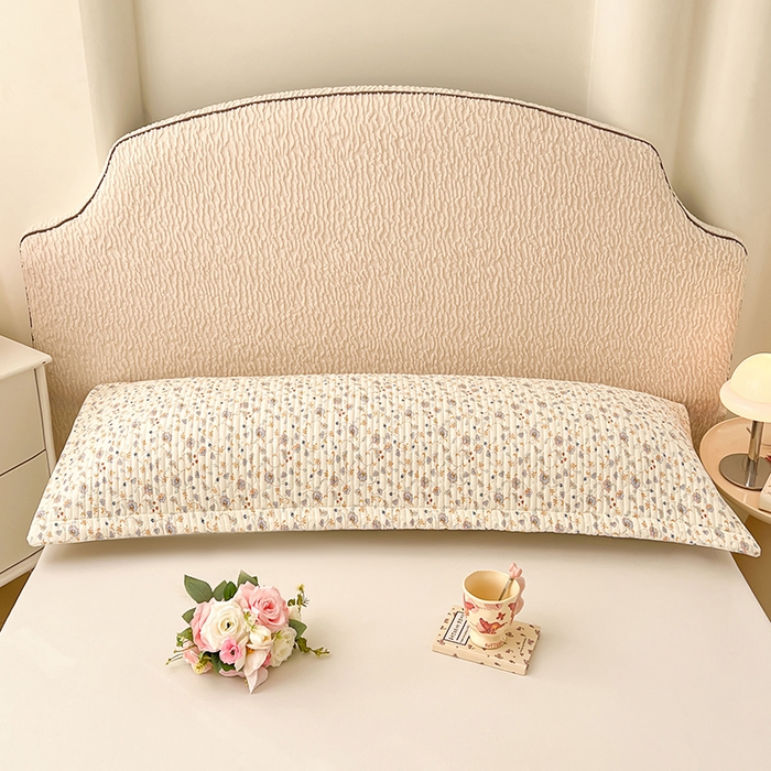 91家纺网 家纺一手货源 找家纺 梦舒羽 2025新款A类云朵棉夹棉枕套宿舍情侣双人加长枕芯内胆套 花蔓清风（压线夹棉）