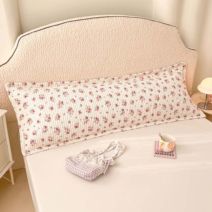 91家纺网 家纺一手货源 找家纺 梦舒羽 2025新款A类云朵棉夹棉枕套宿舍情侣双人加长枕芯内胆套 粉黛花园（压线夹棉）