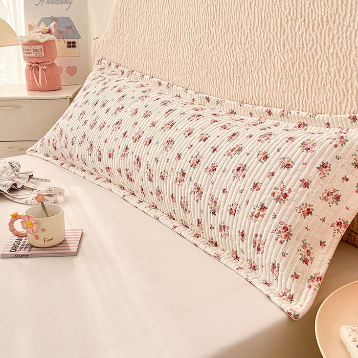 91家纺网 家纺一手货源 找家纺 梦舒羽 2025新款A类云朵棉夹棉枕套宿舍情侣双人加长枕芯内胆套 粉黛花园（压线夹棉）