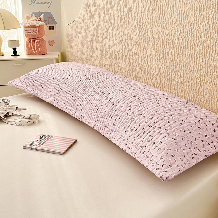 梦舒羽 2025新款A类云朵棉夹棉枕套宿舍情侣双人加长枕芯内胆套 爱丽丝-粉（压线夹棉）