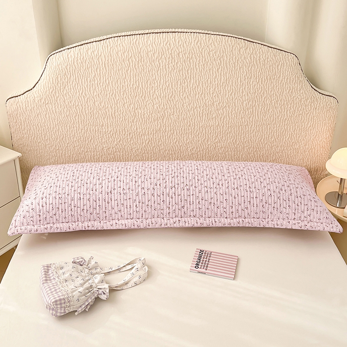 91家纺网 家纺一手货源 找家纺 梦舒羽 2025新款A类云朵棉夹棉枕套宿舍情侣双人加长枕芯内胆套 爱丽丝-粉（压线夹棉）