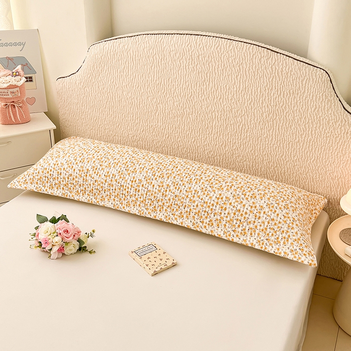 91家纺网 家纺一手货源 找家纺 梦舒羽 2025新款A类云朵棉夹棉枕套宿舍情侣双人加长枕芯内胆套 春日暖阳（压线夹棉）