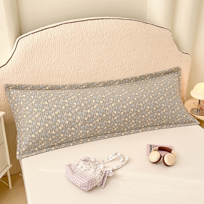 91家纺网 家纺一手货源 找家纺 梦舒羽 2025新款A类云朵棉夹棉枕套宿舍情侣双人加长枕芯内胆套 海棠花开（压线夹棉）