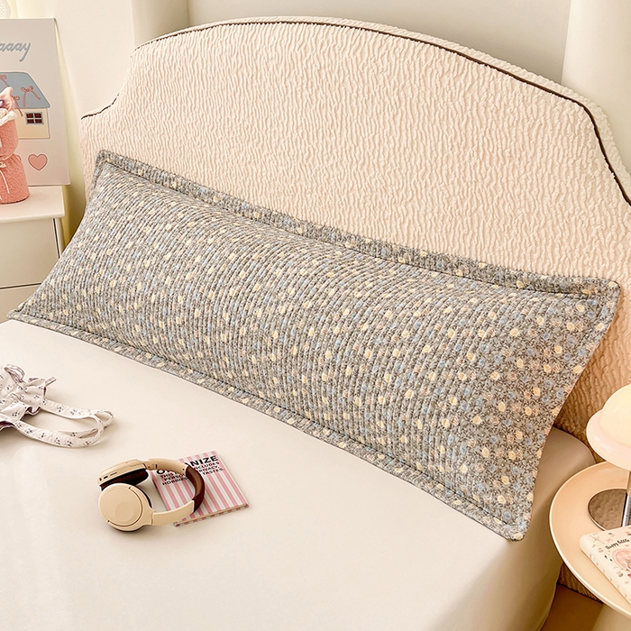 91家纺网 家纺一手货源 找家纺 梦舒羽 2025新款A类云朵棉夹棉枕套宿舍情侣双人加长枕芯内胆套 海棠花开（压线夹棉）