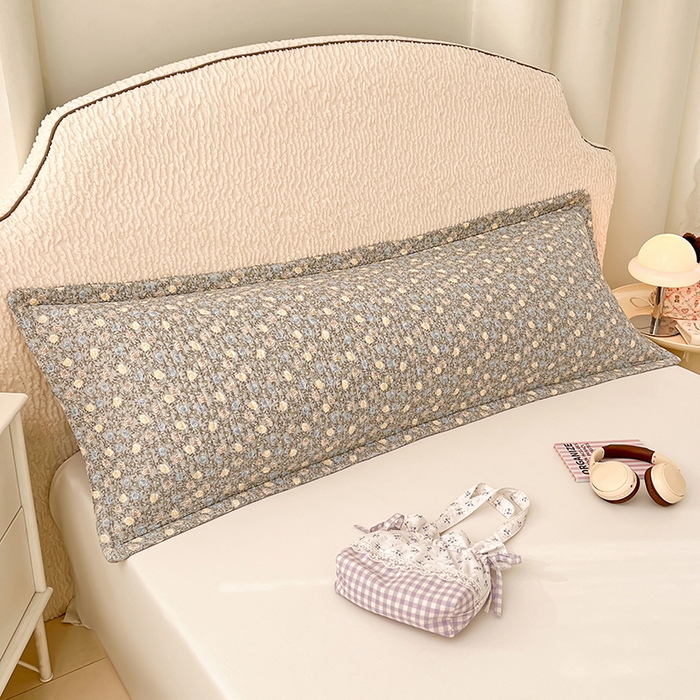 91家纺网 家纺一手货源 找家纺 梦舒羽 2025新款A类云朵棉夹棉枕套宿舍情侣双人加长枕芯内胆套 海棠花开（压线夹棉）