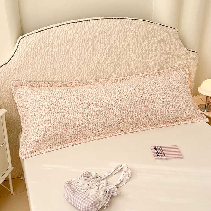 91家纺网 家纺一手货源 找家纺 圣比熊 2025新款A类云朵棉夹棉枕套宿舍单人一只装枕芯内胆套-双人枕套 芊芊花海（压线夹棉）