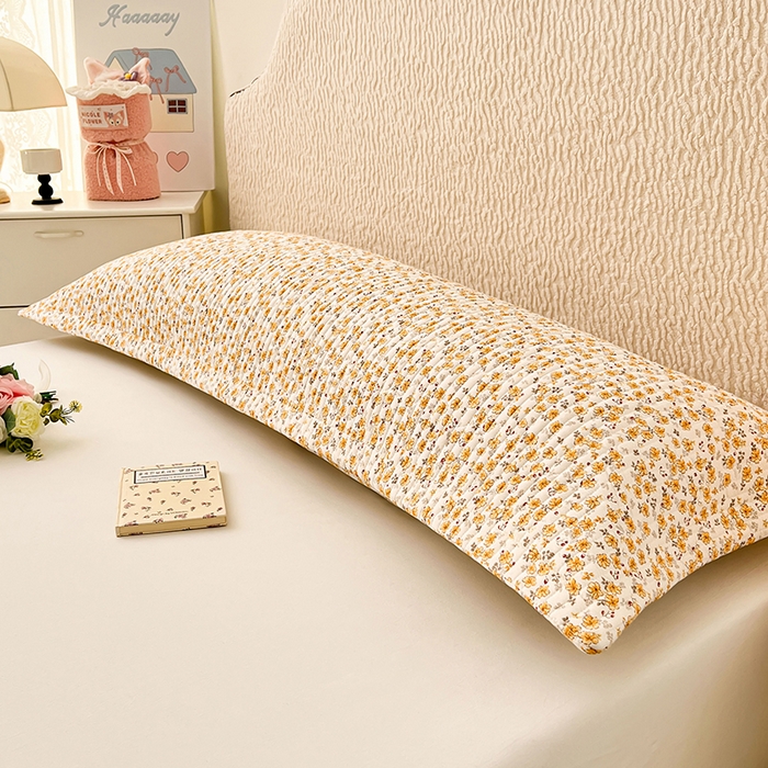 圣比熊 2025新款A类云朵棉夹棉枕套宿舍单人一只装枕芯内胆套-双人枕套 春日暖阳（压线夹棉）