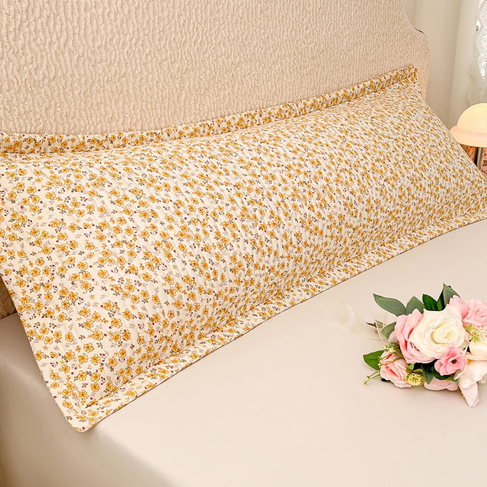 91家纺网 家纺一手货源 找家纺 圣比熊 2025新款A类云朵棉夹棉枕套宿舍单人一只装枕芯内胆套-双人枕套 春日暖阳（压线夹棉）