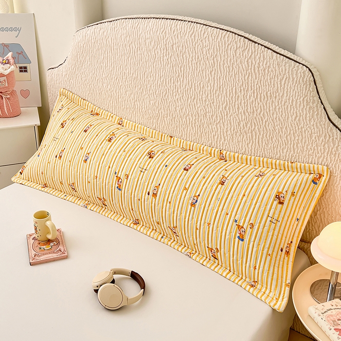 91家纺网 家纺一手货源 找家纺 圣比熊 2025新款A类云朵棉夹棉枕套宿舍单人一只装枕芯内胆套-双人枕套 小星愿（压线夹棉）