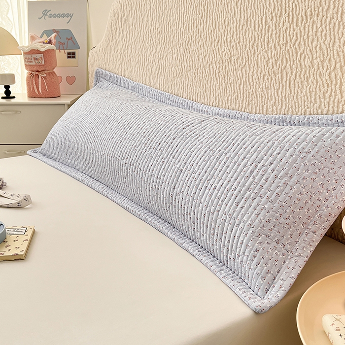 91家纺网 家纺一手货源 找家纺 圣比熊 2025新款A类云朵棉夹棉枕套宿舍单人一只装枕芯内胆套-双人枕套 满天星-蓝（压线夹棉）