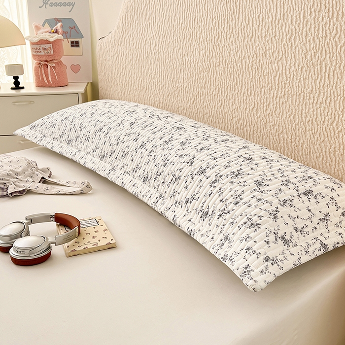圣比熊 2025新款A类云朵棉夹棉枕套宿舍单人一只装枕芯内胆套-双人枕套 兰亭序-灰（压线夹棉）