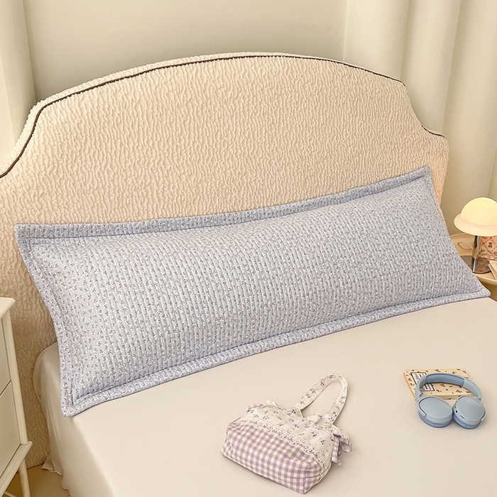 91家纺网 家纺一手货源 找家纺 圣比熊 2025新款A类云朵棉夹棉枕套宿舍单人一只装枕芯内胆套-双人枕套 满天星-蓝（压线夹棉）