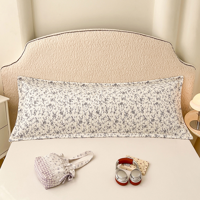 91家纺网 家纺一手货源 找家纺 梦舒羽 2025新款A类云朵棉夹棉枕套宿舍情侣双人加长枕芯内胆套 兰亭序-灰（压线夹棉）