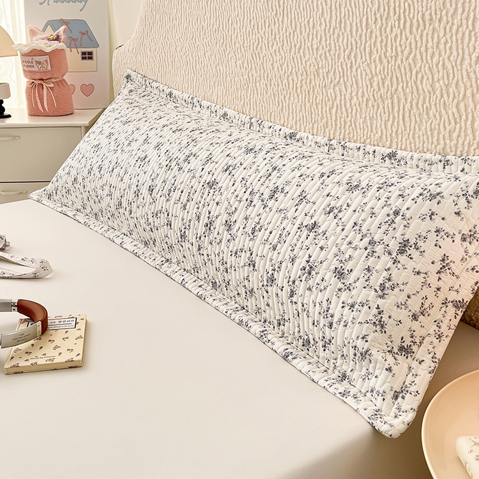 91家纺网 家纺一手货源 找家纺 梦舒羽 2025新款A类云朵棉夹棉枕套宿舍情侣双人加长枕芯内胆套 兰亭序-灰（压线夹棉）