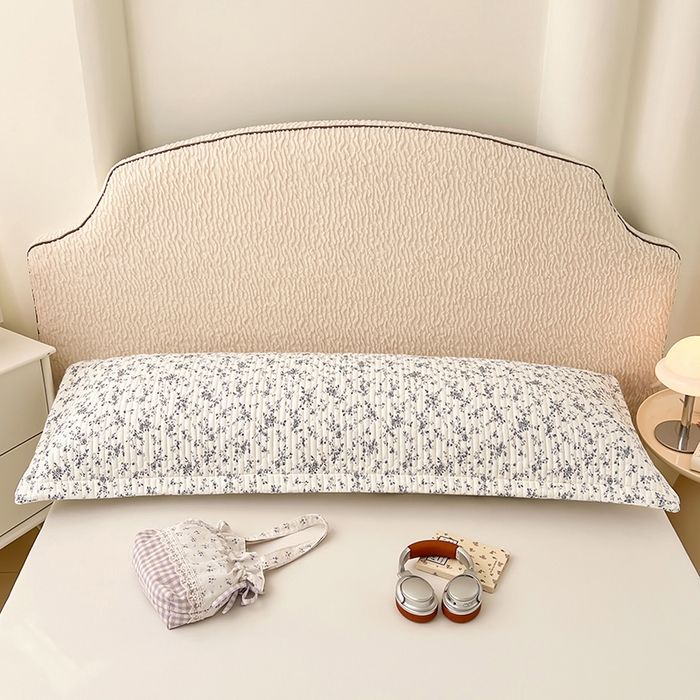 91家纺网 家纺一手货源 找家纺 梦舒羽 2025新款A类云朵棉夹棉枕套宿舍情侣双人加长枕芯内胆套 兰亭序-灰（压线夹棉）