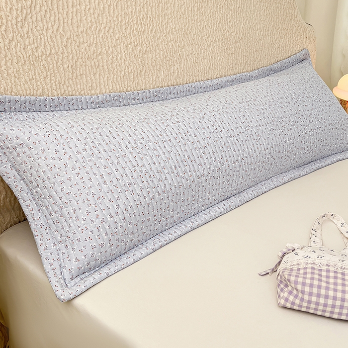 91家纺网 家纺一手货源 找家纺 梦舒羽 2025新款A类云朵棉夹棉枕套宿舍情侣双人加长枕芯内胆套 满天星-蓝（压线夹棉）