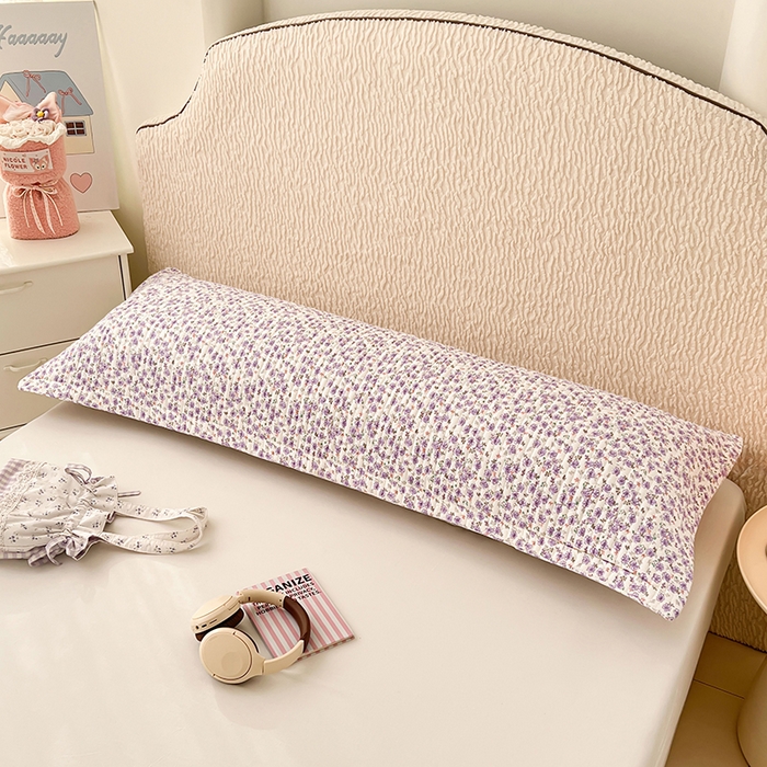 91家纺网 家纺一手货源 找家纺 圣比熊 2025新款A类云朵棉夹棉枕套宿舍单人一只装枕芯内胆套-双人枕套 紫韵星野（压线夹棉）