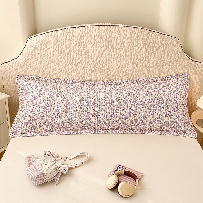 91家纺网 家纺一手货源 找家纺 圣比熊 2025新款A类云朵棉夹棉枕套宿舍单人一只装枕芯内胆套-双人枕套 紫韵星野（压线夹棉）