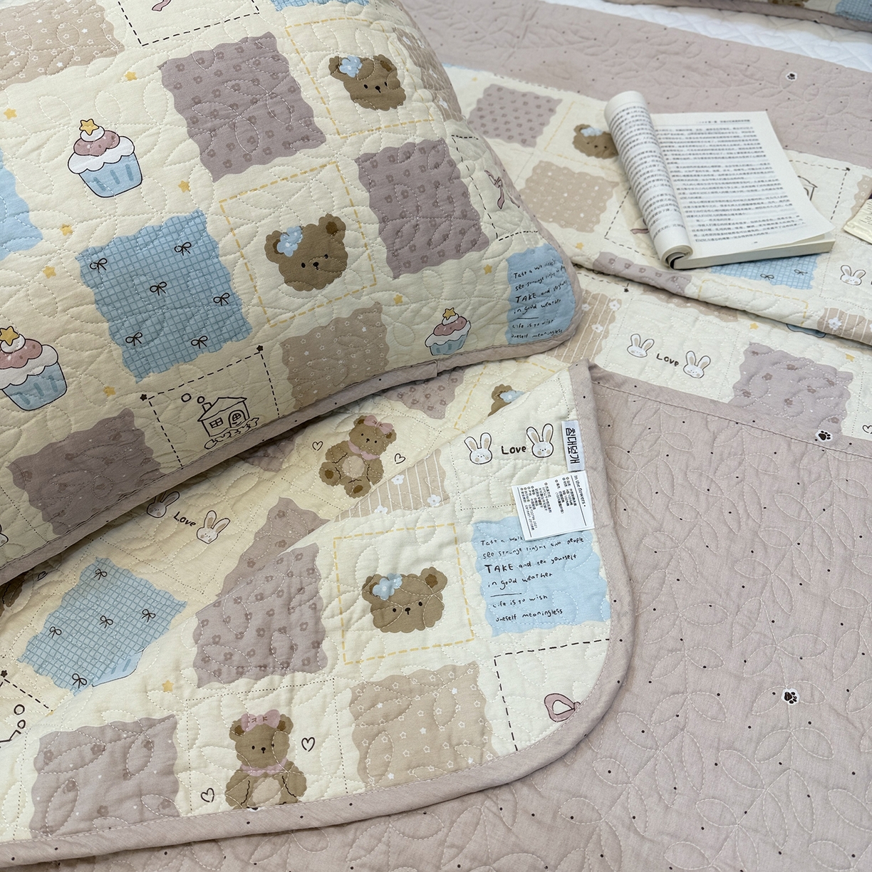 91家纺网 家纺一手货源 找家纺 床盖工厂店 2025新款双面全棉小包边床盖三件套 手帐日记