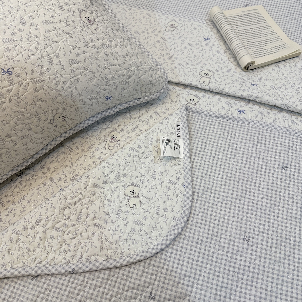 91家纺网 家纺一手货源 找家纺 床盖工厂店 2025新款双面全棉小包边床盖三件套 奶霜啵啵狗