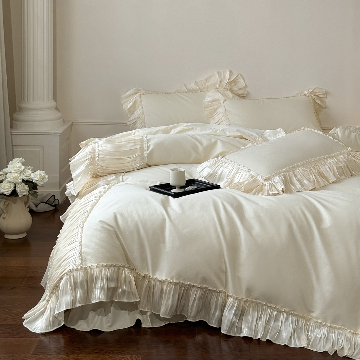 91家纺网 家纺一手货源 找家纺 （总）亲亲公主 2025全棉蕾丝花边床裙公主风四件套