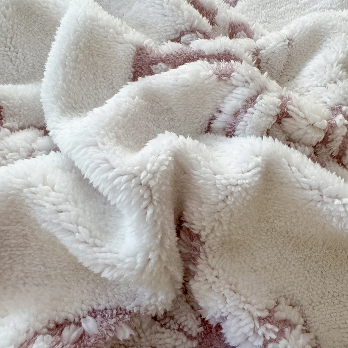 91家纺网 家纺一手货源 找家纺 丹本家纺 2026新款双层阳离子提花蝴蝶色织多功能盖毯塔芙绒羊羔绒毛毯毯 双层蝴蝶紫