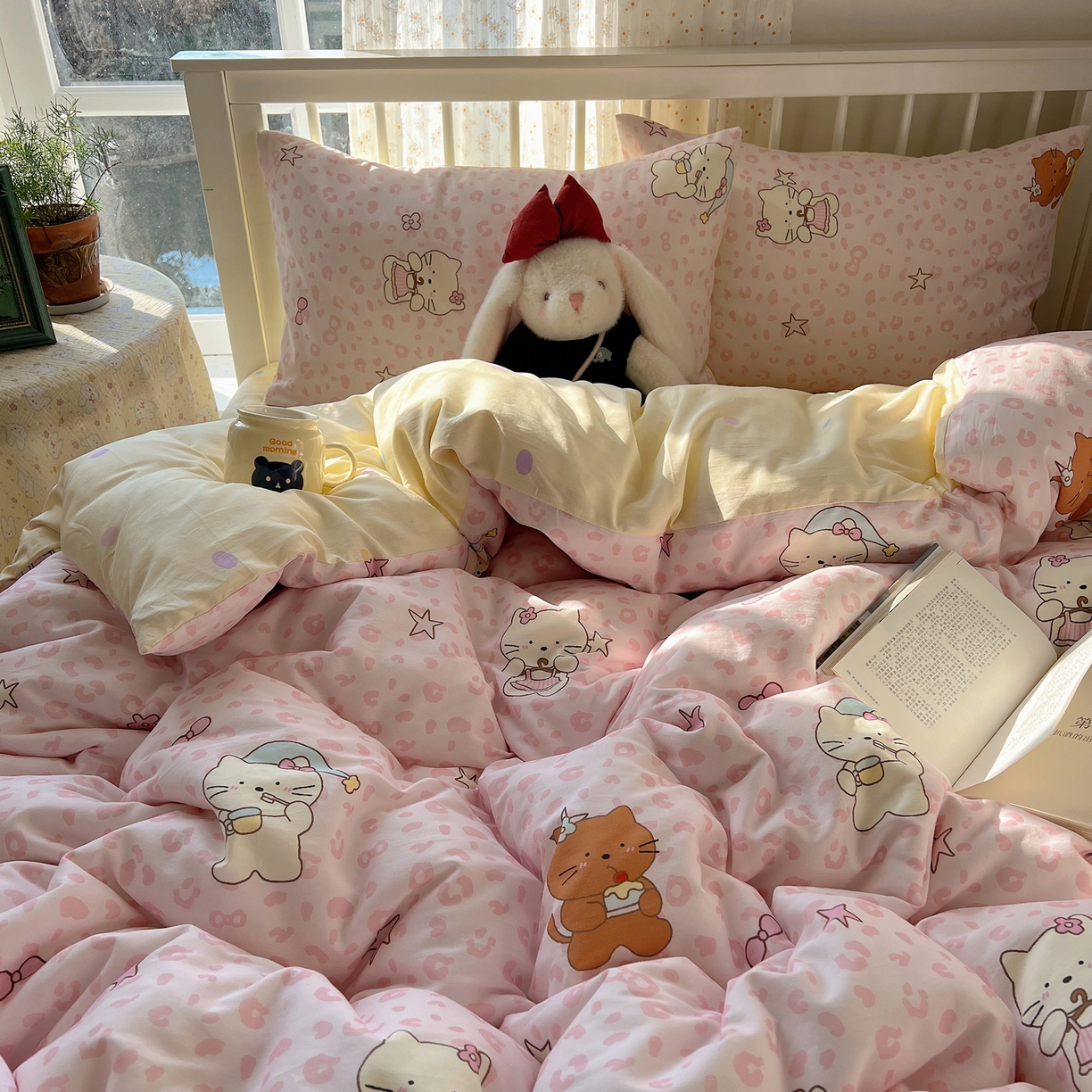 91家纺网 家纺一手货源 找家纺 （总）桃喜 2026新款全棉40支12868四件套-小猫系列