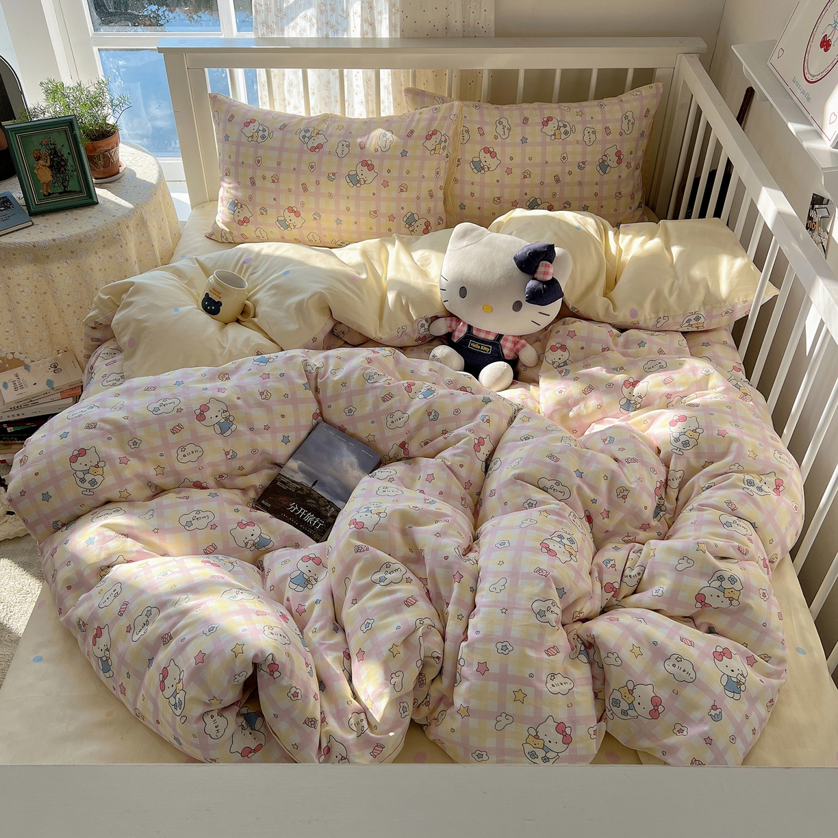 桃喜 2026新款全棉40支12868四件套-小猫系列 冰淇淋小猫