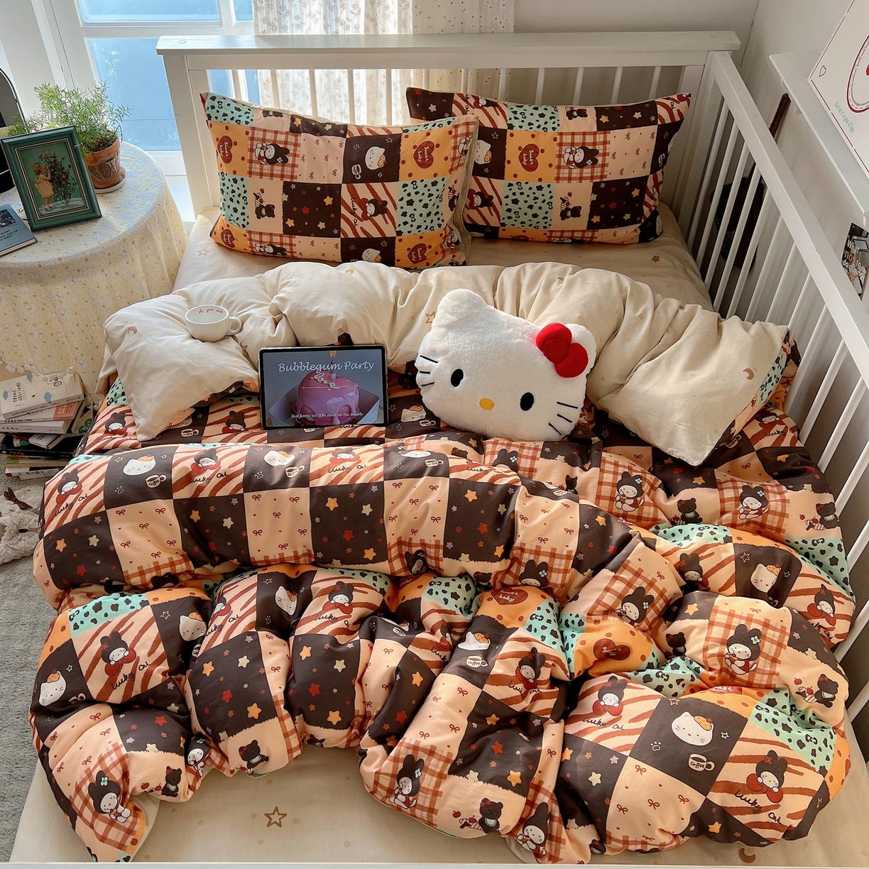 桃喜 2026新款全棉40支12868四件套-小猫系列 蛋糕咖啡猫