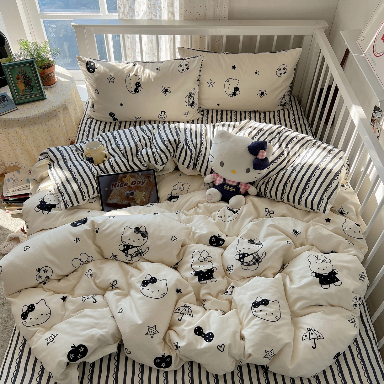 桃喜 2026新款全棉40支12868四件套-小猫系列 黑白小猫