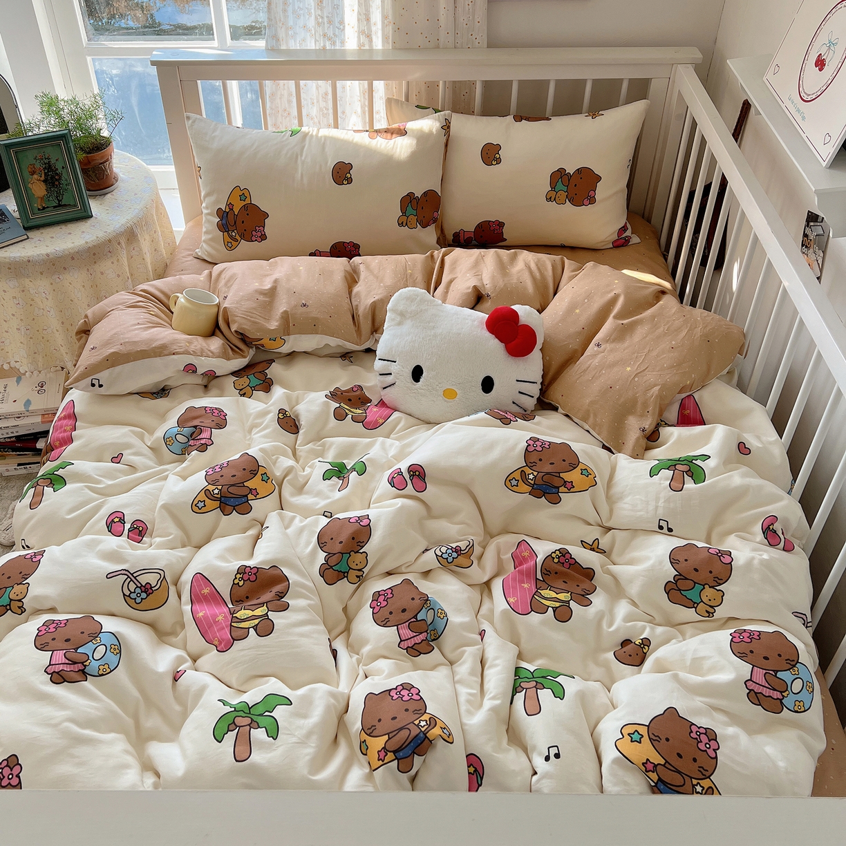 桃喜 2026新款全棉40支12868四件套-小猫系列 沙滩小猫