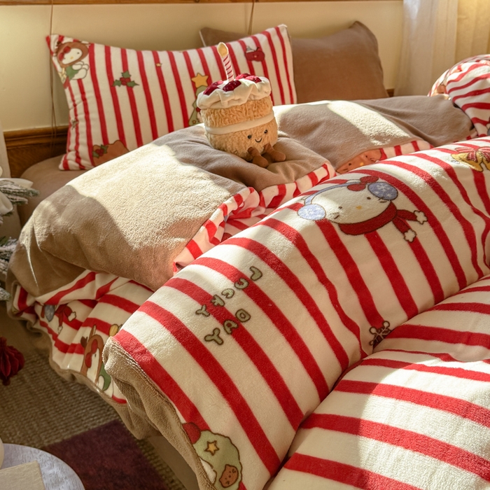 （总）桃喜 2026新年限定高克重猫咪系列四件套