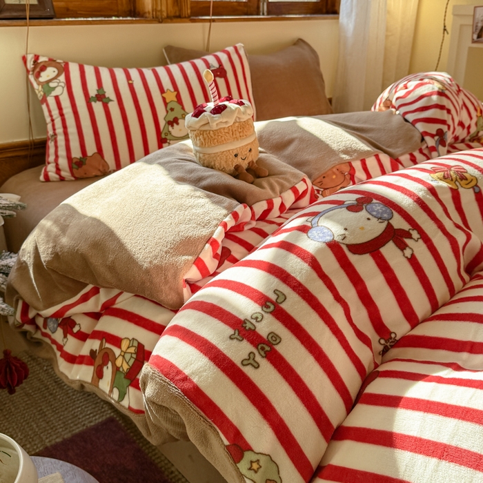 91家纺网 家纺一手货源 找家纺 （总）桃喜 2026新年限定高克重猫咪系列四件套