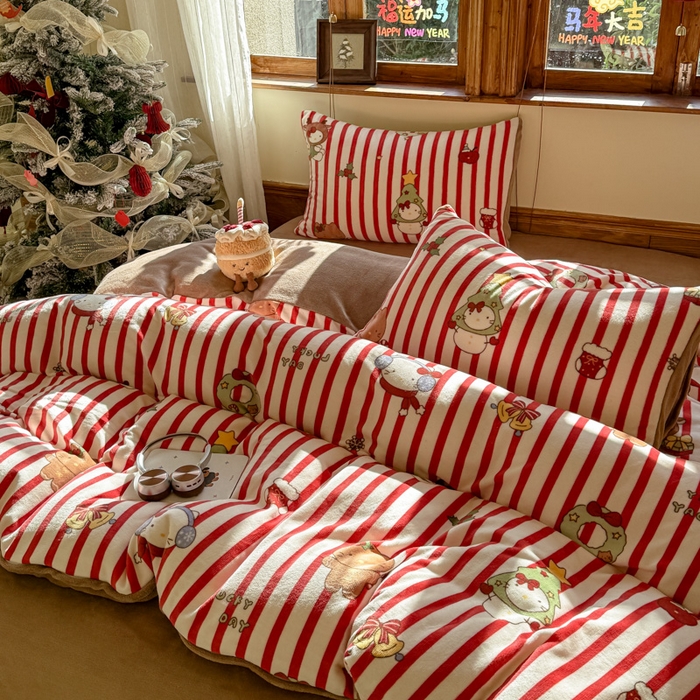 91家纺网 家纺一手货源 找家纺 （总）桃喜 2026新年限定高克重猫咪系列四件套