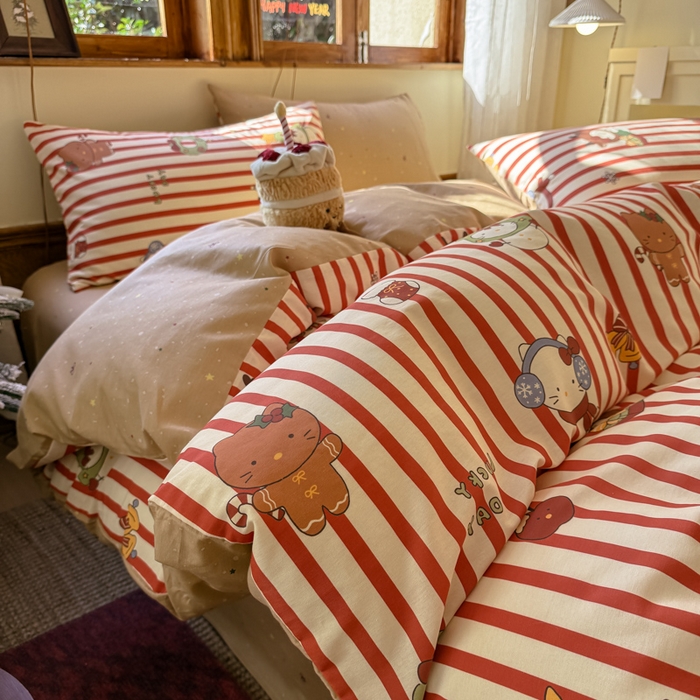 91家纺网 家纺一手货源 找家纺 （总）桃喜 2026新年限定高克重猫咪系列四件套