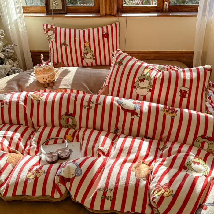 91家纺网 家纺一手货源 找家纺 桃喜 2026新年限定高克重猫咪系列四件套 新年猫咪（牛奶绒）