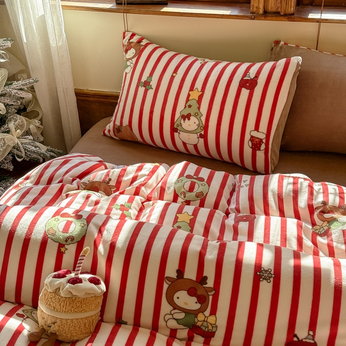 91家纺网 家纺一手货源 找家纺 桃喜 2026新年限定高克重猫咪系列四件套 新年猫咪（牛奶绒）