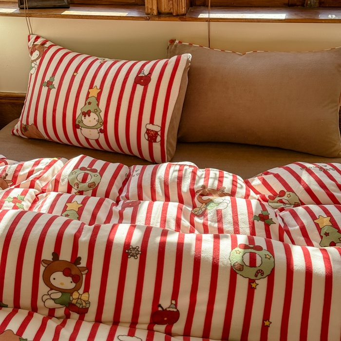 91家纺网 家纺一手货源 找家纺 桃喜 2026新年限定高克重猫咪系列四件套 新年猫咪（牛奶绒）