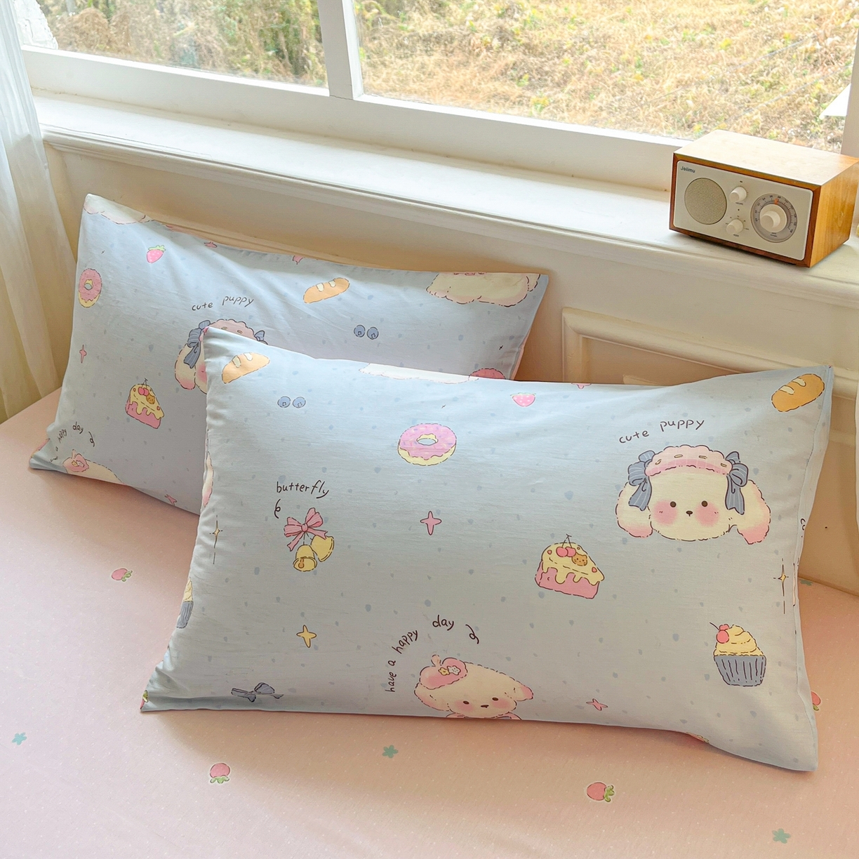 91家纺网 家纺一手货源 找家纺 博雅 2026新款全棉纯棉卡通四件套 帽子甜心狗