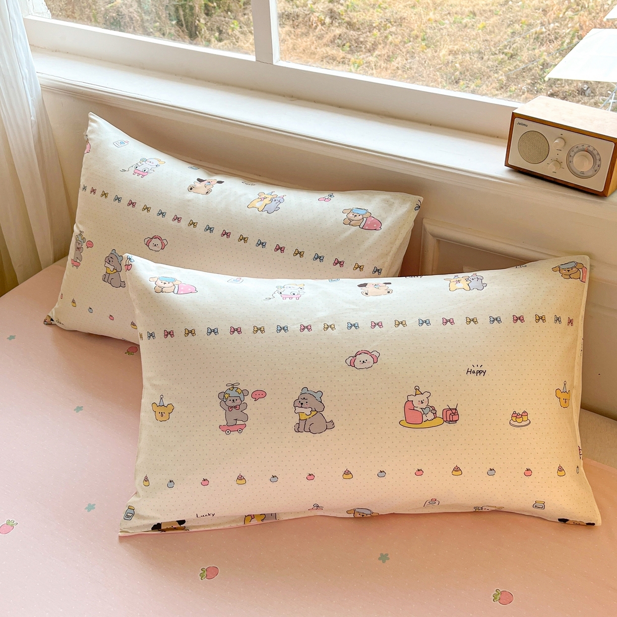 91家纺网 家纺一手货源 找家纺 博雅 2026新款全棉纯棉卡通四件套 萌宠日记