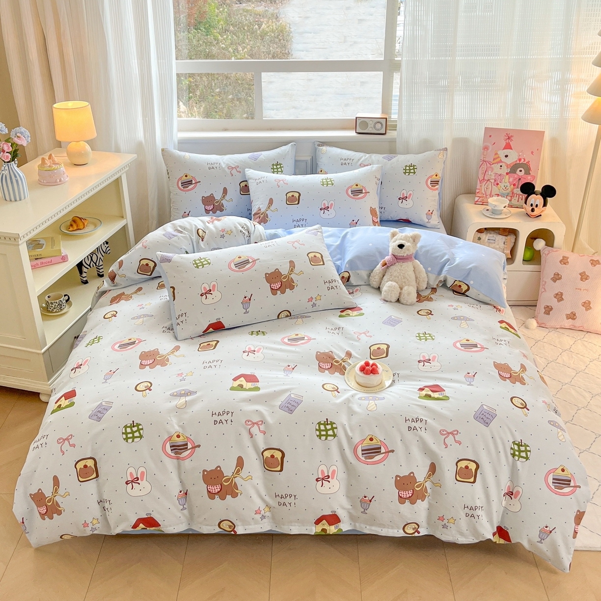 91家纺网 家纺一手货源 找家纺 博雅 2026新款全棉纯棉卡通四件套 甜品屋