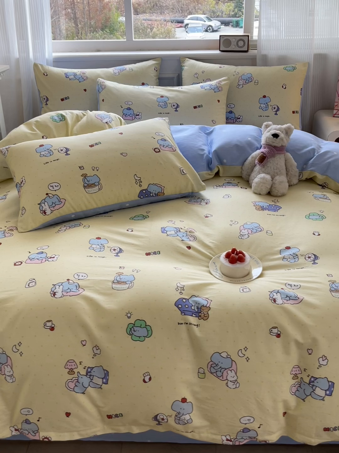 91家纺网 家纺一手货源 找家纺 博雅 2026新款全棉纯棉卡通四件套 晚安小象